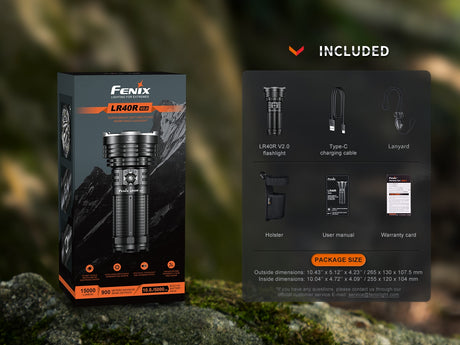 Fenix - Flashlight LR40R V2.0, Black