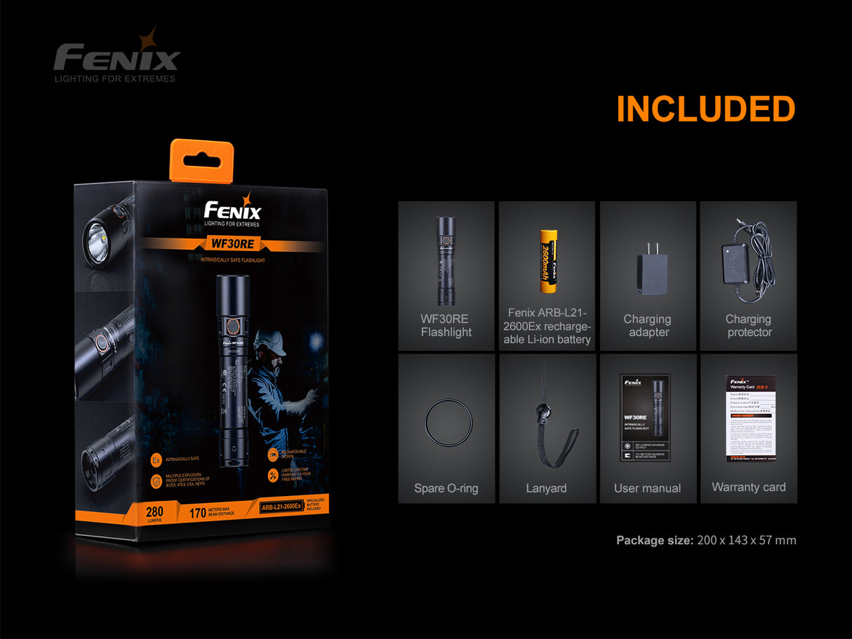 Fenix - Flashlight WF30RE intrinsically safe (280 lumens)